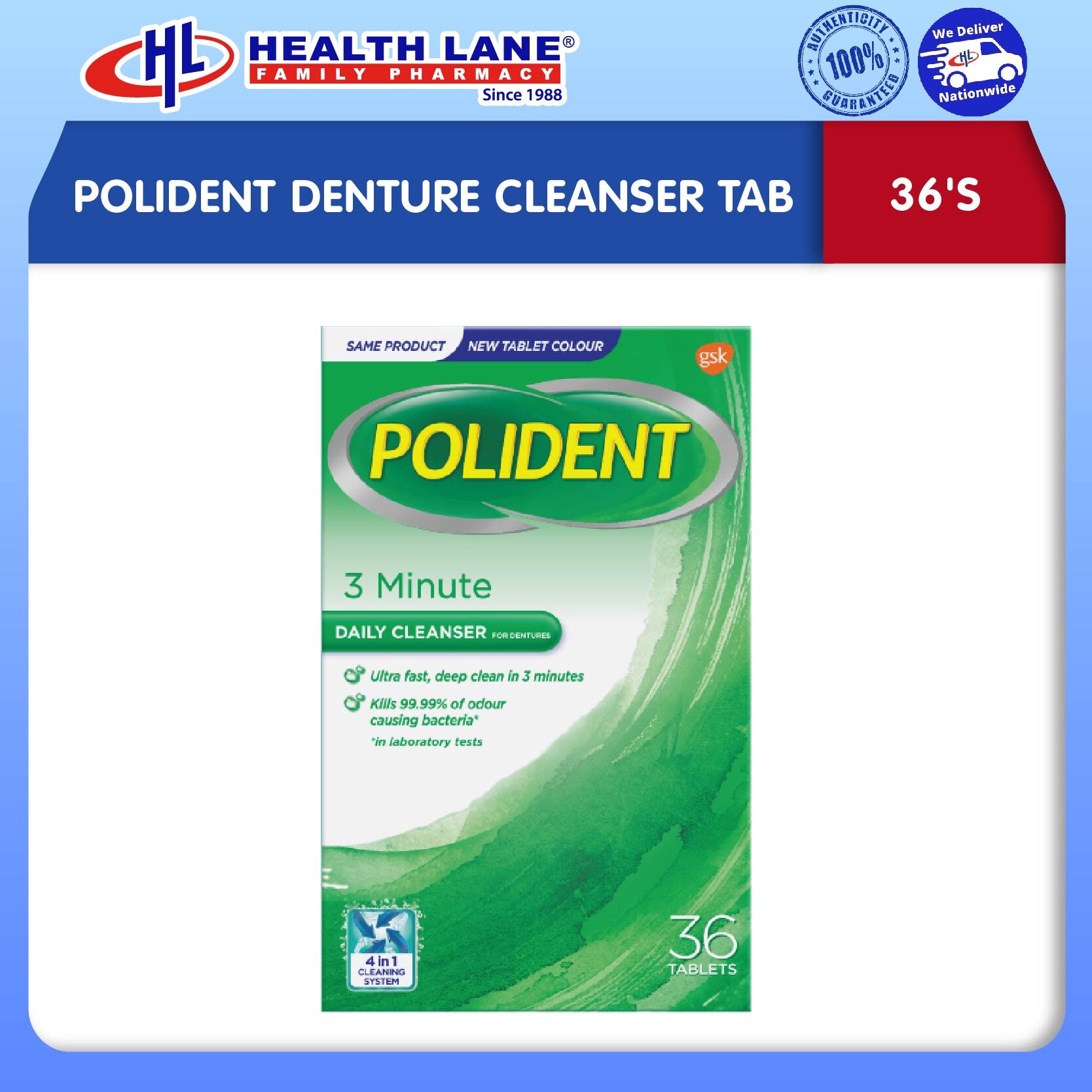 POLIDENT GIGI PALSU PENCUCI TAB (36'S)